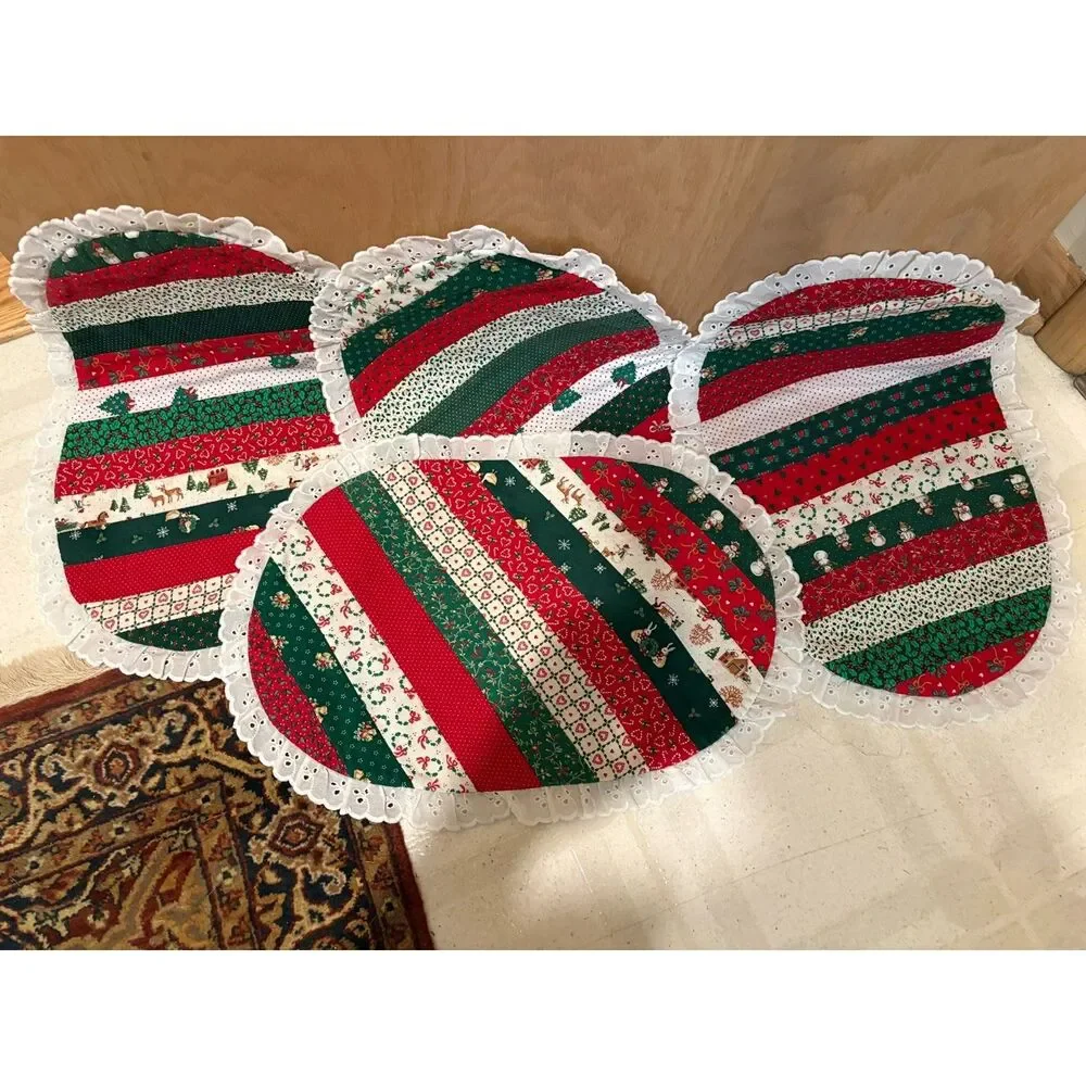 Vintage handmade table runner and placemat set